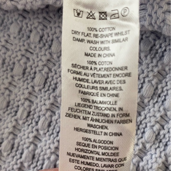 French Connection Light Blue Babysoft Mock Neck Rib Sweater M (6-8) - Picture 7 of 7